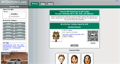 Desktop Screenshot of miicharacters.com